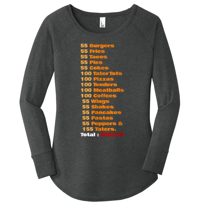 55 Burgers 55 Shakes 55 Fries Think You Should Leave Funny Women's Perfect Tri Tunic Long Sleeve Shirt