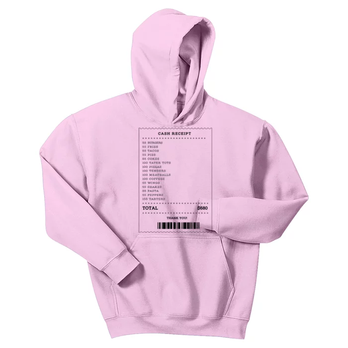 55 Burgers 55 Fries I Think You Should Leave Receipt Design Kids Hoodie