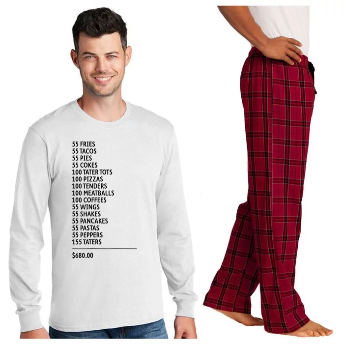 55 Burgers 55 Fries Long Sleeve Pajama Set