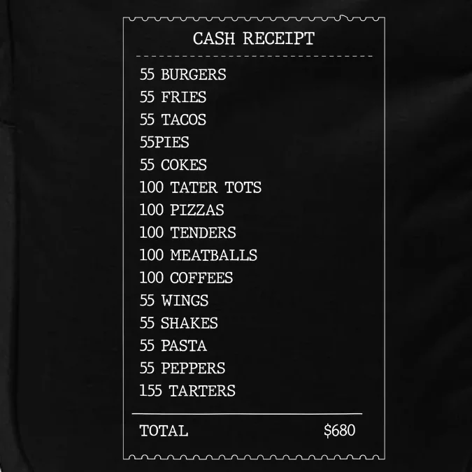 55 Burgers 55 Fries I Think You Should Leave Receipt Design Impact Tech Backpack