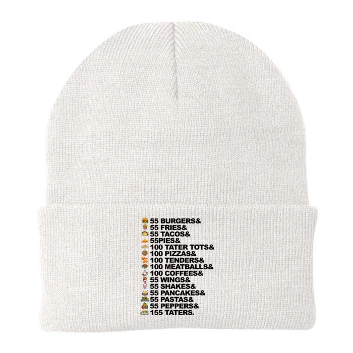 55 Burgers 55 Fries Humor Quote Food Lover Knit Cap Winter Beanie