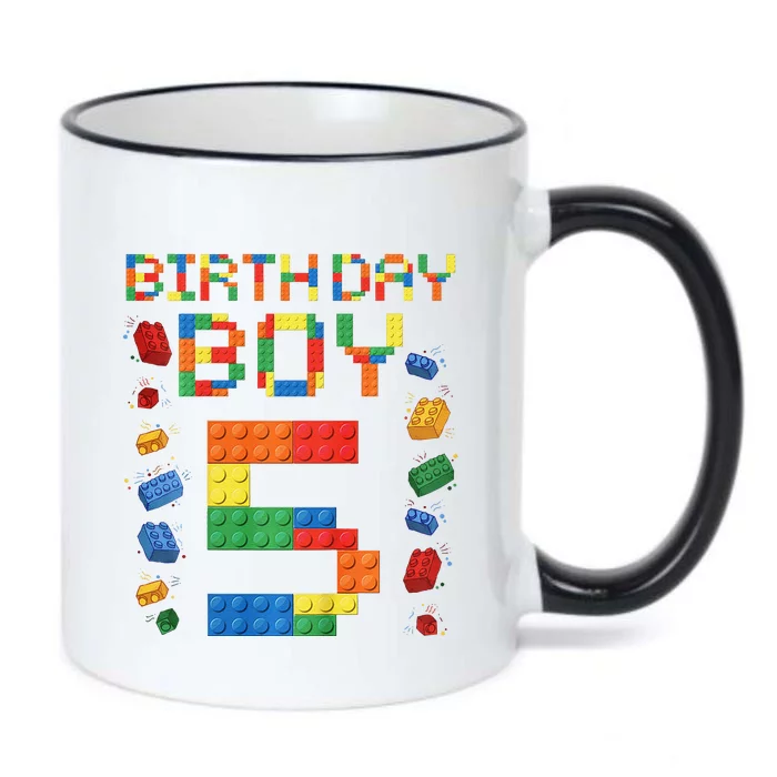 5th Birthday 5 Years Old Block Building Gift Black Color Changing Mug