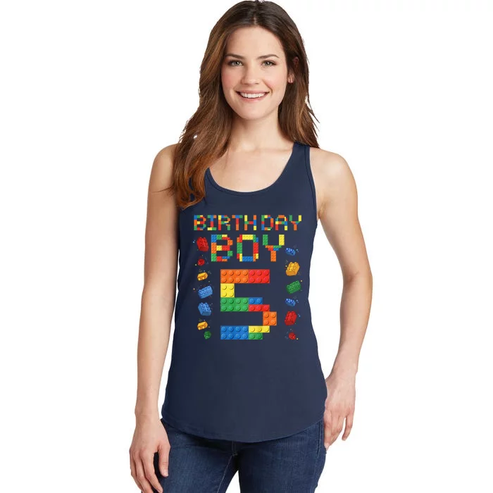 5th Birthday 5 Years Old Block Building Gift Ladies Essential Tank