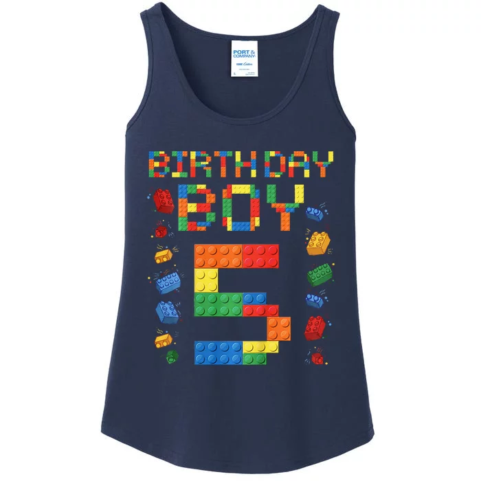 5th Birthday 5 Years Old Block Building Gift Ladies Essential Tank