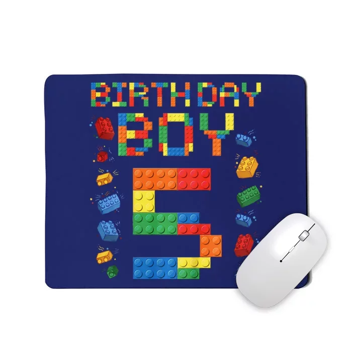 5th Birthday 5 Years Old Block Building Gift Mousepad