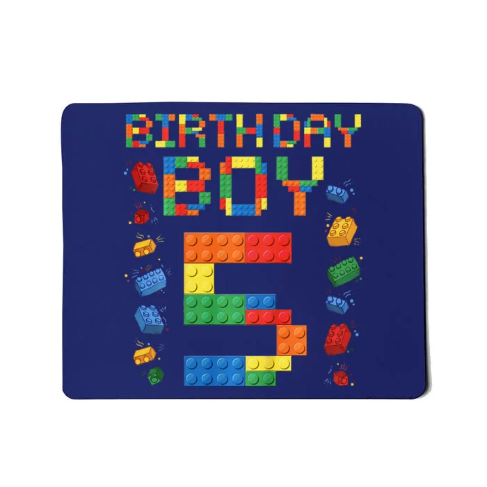 5th Birthday 5 Years Old Block Building Gift Mousepad