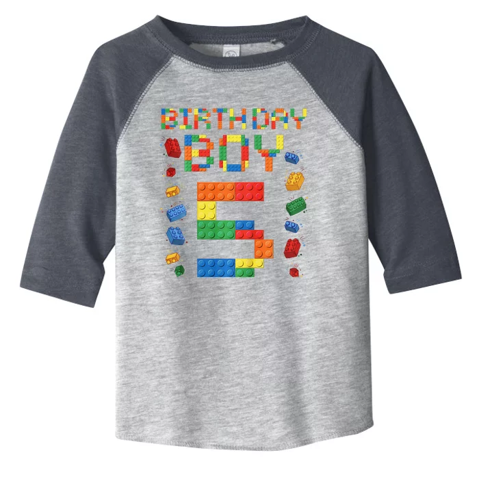 5th Birthday 5 Years Old Block Building Gift Toddler Fine Jersey T-Shirt