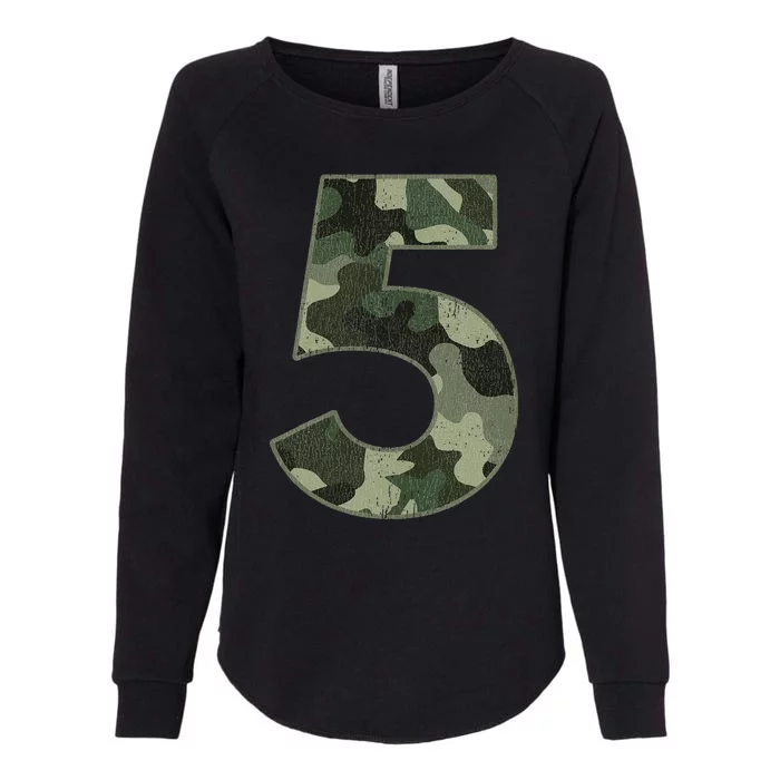 5th Birthday Army Birthday Party 5 Years Old Camo Number 5 Womens California Wash Sweatshirt