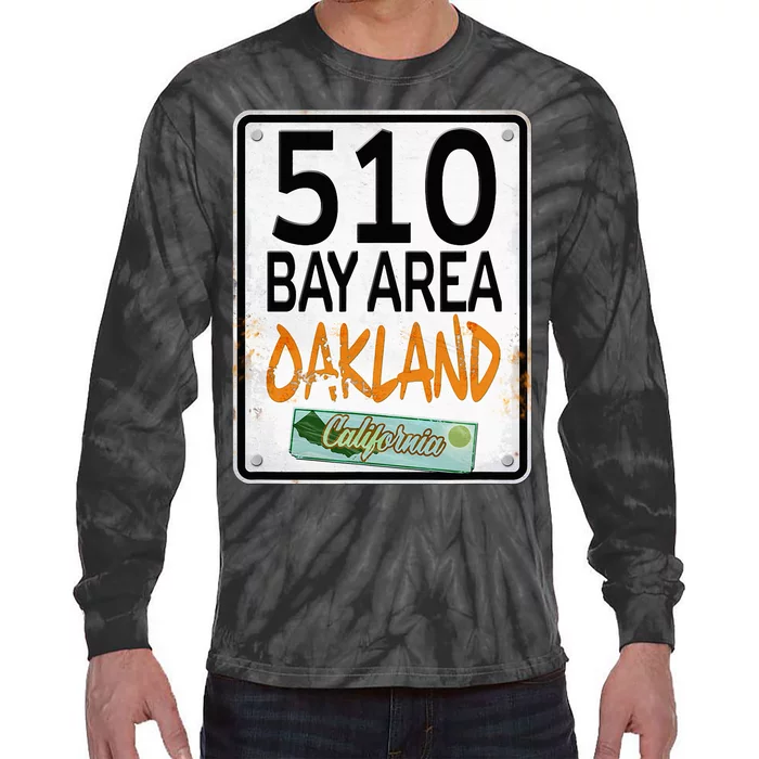 510 Bay Area Oakland California Tie-Dye Long Sleeve Shirt