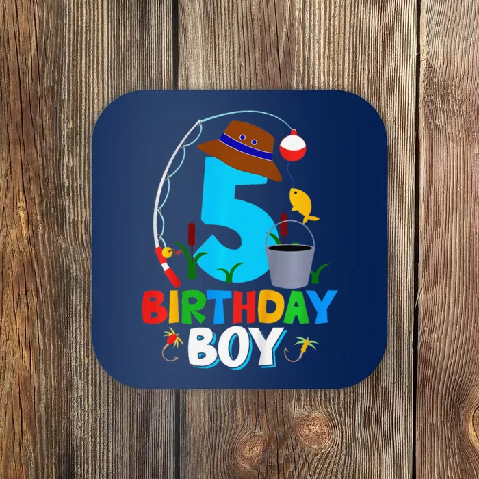 5th Birthday Boy Fishing Fish Bday Party Decorations Coaster