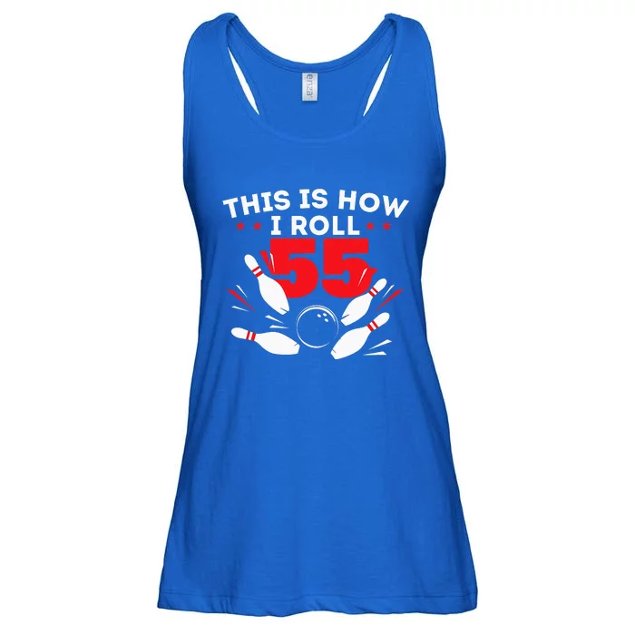 55th Birthday Bowling Lover 55 Years Old Bday Ladies Essential Flowy Tank