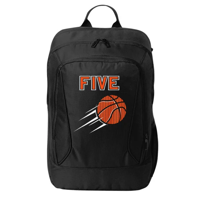 5th Birthday Basketball Party Jersey 5 Years Old City Backpack