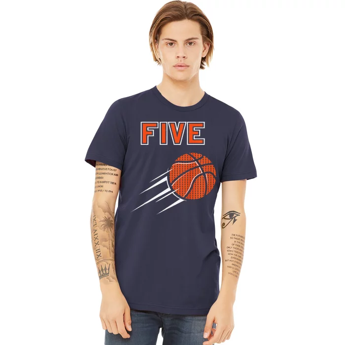 5th Birthday Basketball Party Jersey 5 Years Old Premium T-Shirt