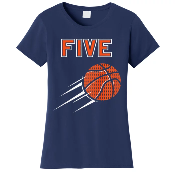 5th Birthday Basketball Party Jersey 5 Years Old Women's T-Shirt