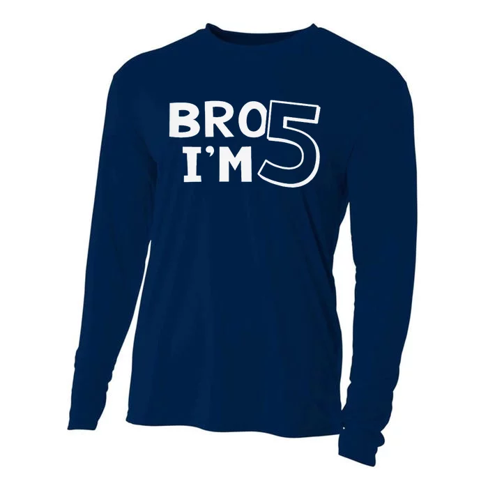 5th Birthday Boy Bro I’M 5 Year Old Five Fifth Party Cooling Performance Long Sleeve Crew