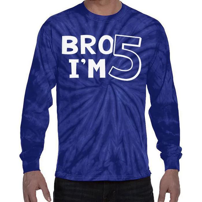 5th Birthday Boy Bro I’M 5 Year Old Five Fifth Party Tie-Dye Long Sleeve Shirt