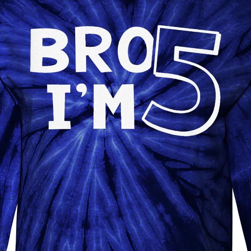 5th Birthday Boy Bro I’M 5 Year Old Five Fifth Party Tie-Dye Long Sleeve Shirt