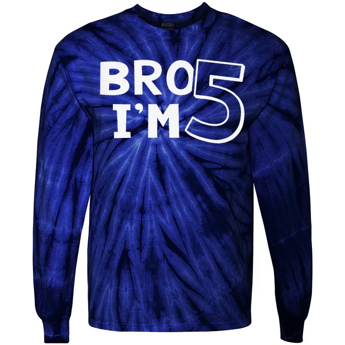 5th Birthday Boy Bro I’M 5 Year Old Five Fifth Party Tie-Dye Long Sleeve Shirt