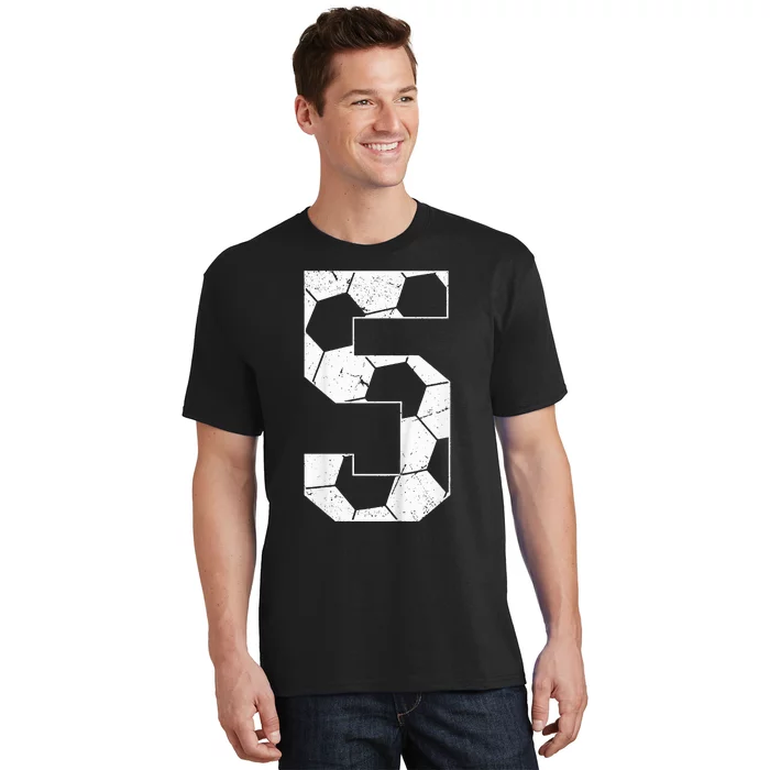 5th Birthday Boy Soccer Player Football 5 Years Old T-Shirt