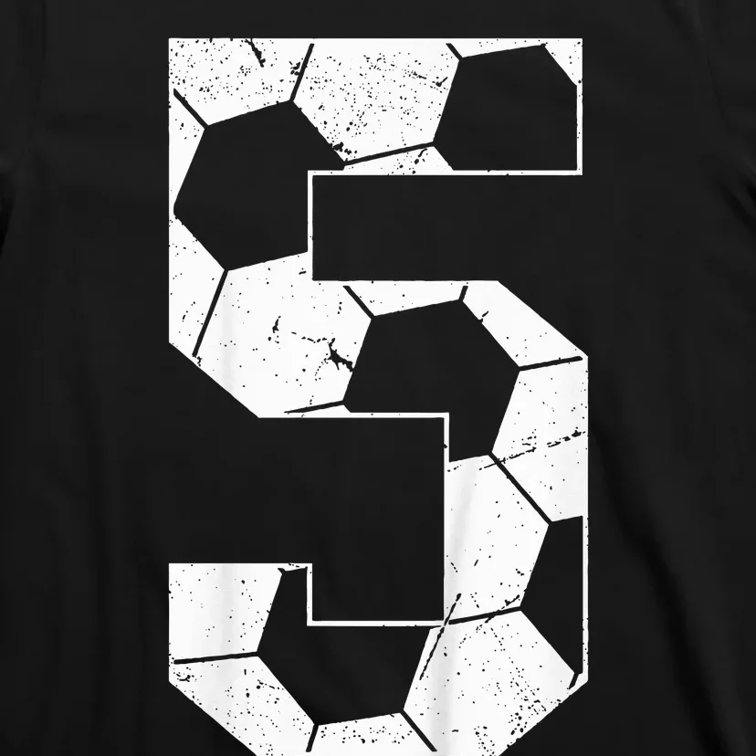 5th Birthday Boy Soccer Player Football 5 Years Old T-Shirt