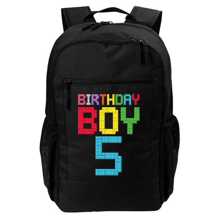 5th Birthday Boy Master Builder 5 Years Old Block Building Daily Commute Backpack