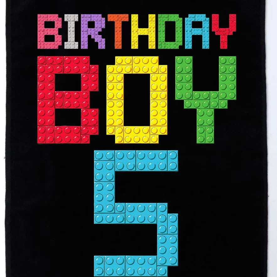 5th Birthday Boy Master Builder 5 Years Old Block Building Platinum Collection Golf Towel