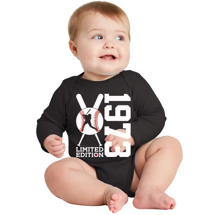 50th Birthday Baseball Limited Edition 1973 Baby Long Sleeve Bodysuit