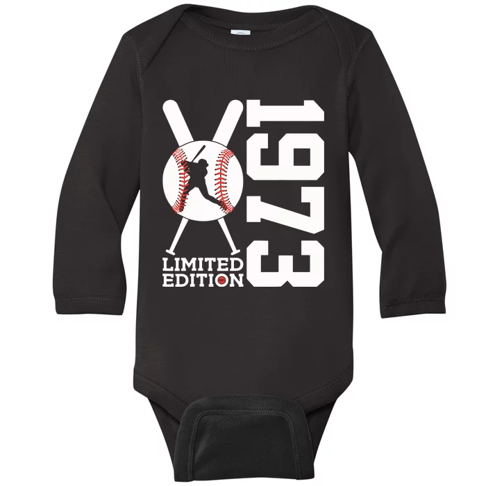 50th Birthday Baseball Limited Edition 1973 Baby Long Sleeve Bodysuit