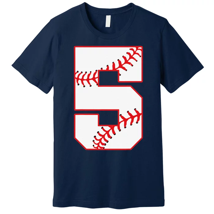 5th Birthday Baseball Big Number Five 5 Year Old Cute Funny Gift Premium T-Shirt