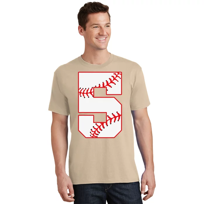 5th Birthday Baseball Big Number Five 5 Year Old Cute Funny Gift T-Shirt