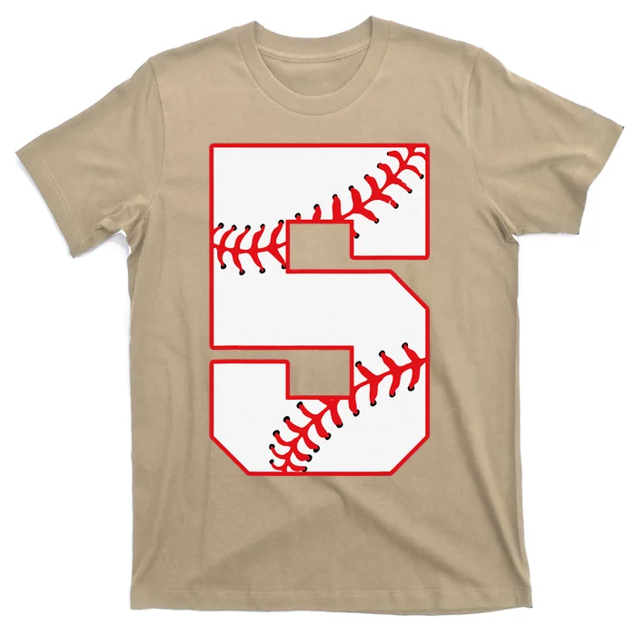 5th Birthday Baseball Big Number Five 5 Year Old Cute Funny Gift T-Shirt