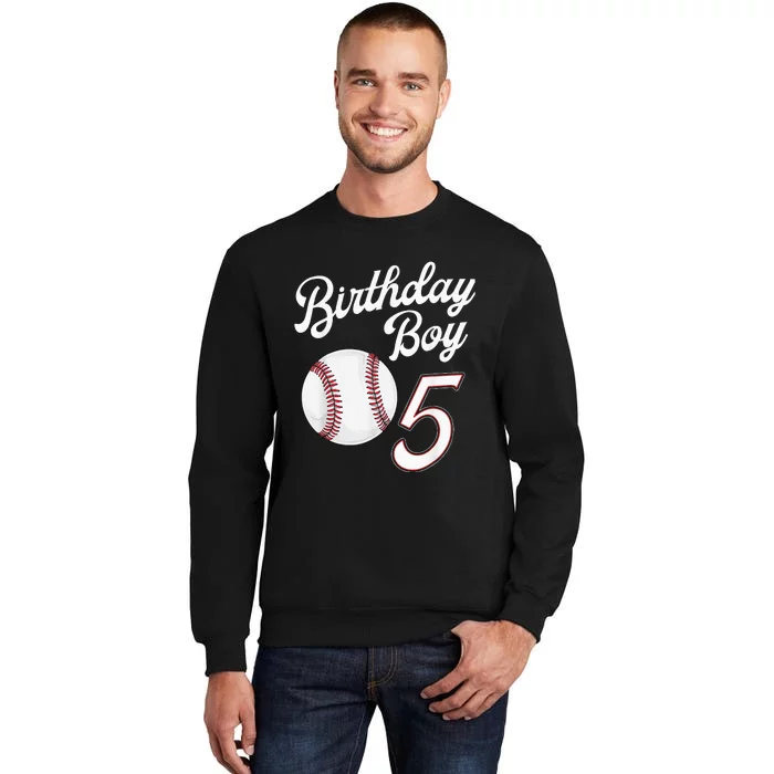 5th Birthday Baseball Big Number Five 5 Year Old Boy Girl Sweatshirt