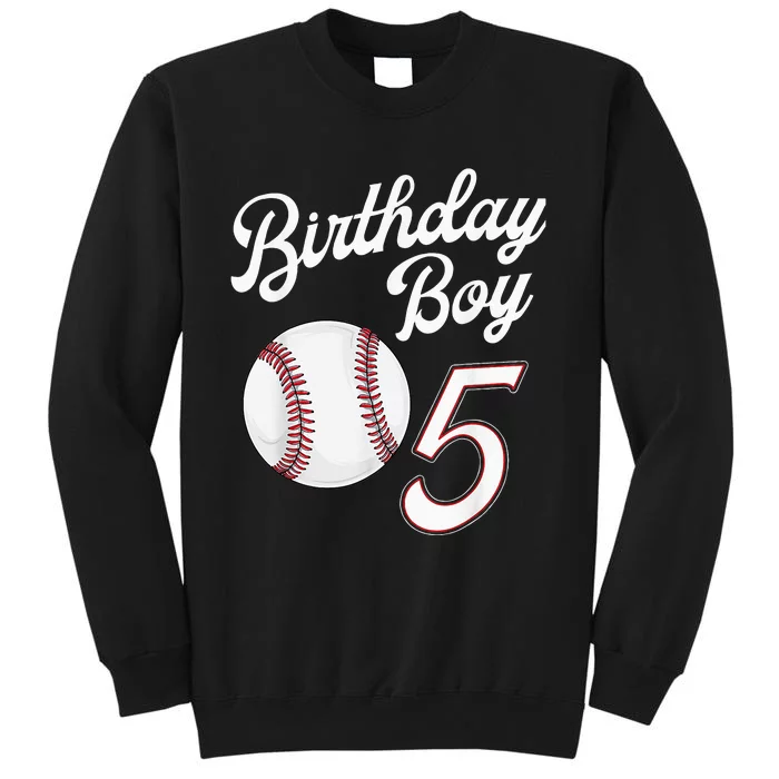 5th Birthday Baseball Big Number Five 5 Year Old Boy Girl Sweatshirt