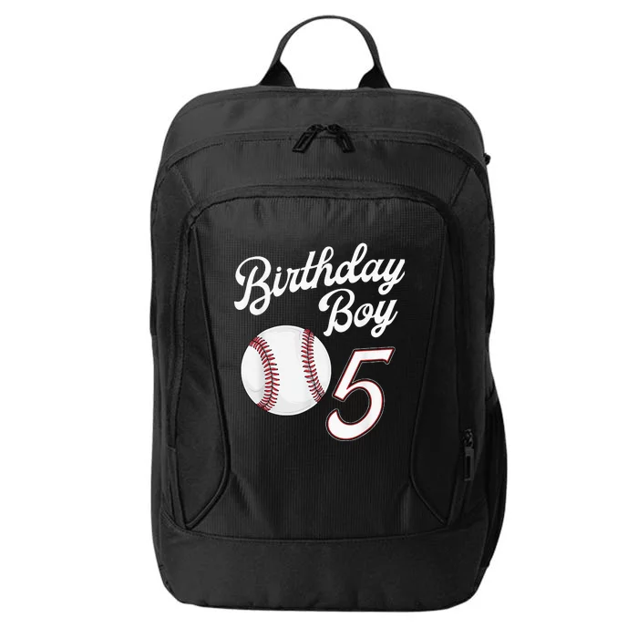 5th Birthday Baseball Big Number Five 5 Year Old Boy Girl City Backpack