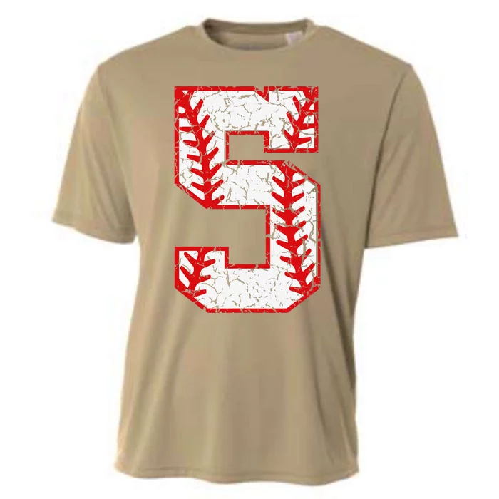 5th Birthday Baseball Big Number Five 5 Year Old Cute Funny Cooling Performance Crew T-Shirt