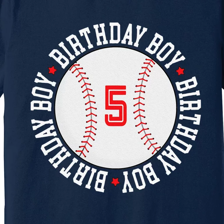 5th Birthday Baseball Big Number Five 5 Year Old Cute Gift Premium T-Shirt