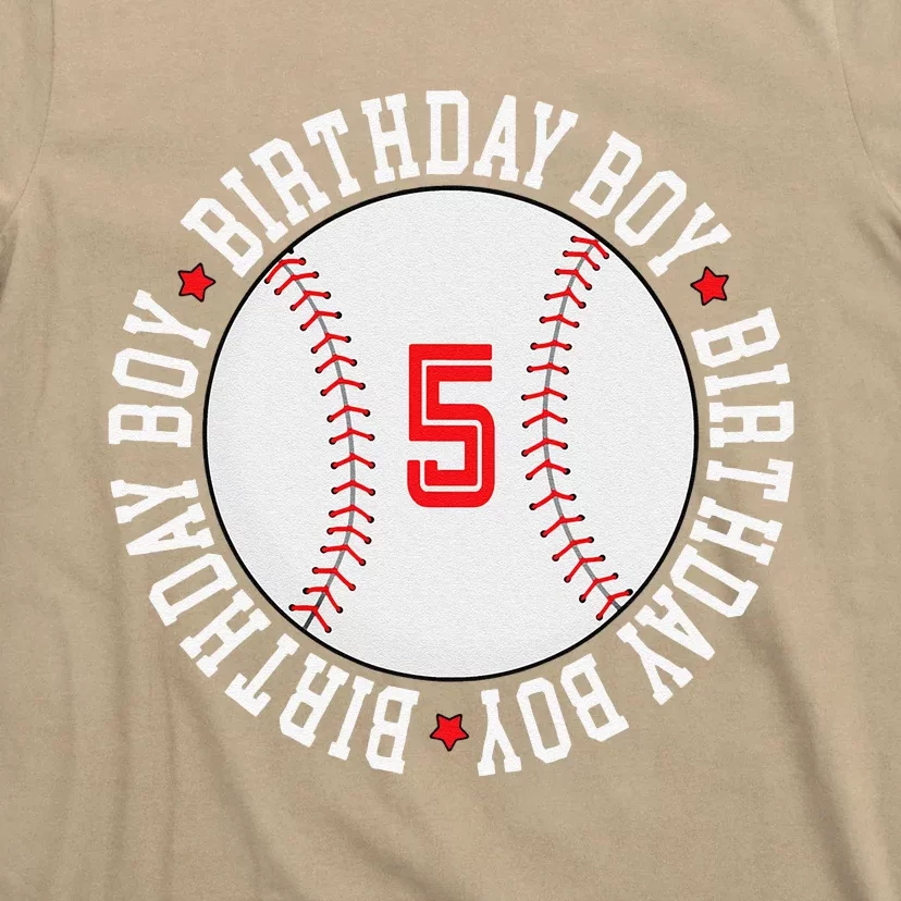 5th Birthday Baseball Big Number Five 5 Year Old Cute Gift T-Shirt