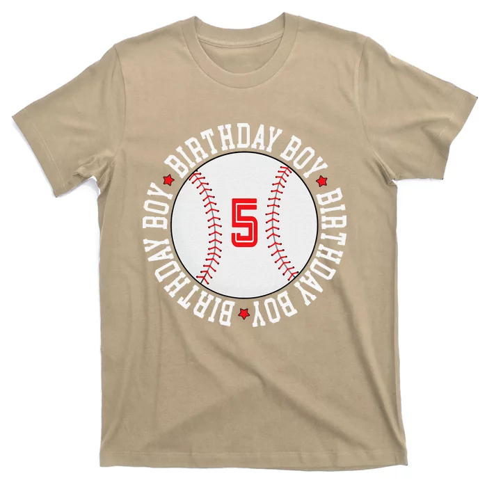 5th Birthday Baseball Big Number Five 5 Year Old Cute Gift T-Shirt