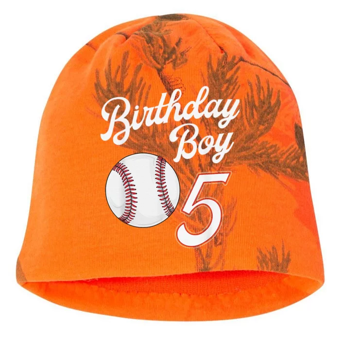 5th Birthday Baseball Big Number Five 5 Year Old Cute Kati - Camo Knit Beanie