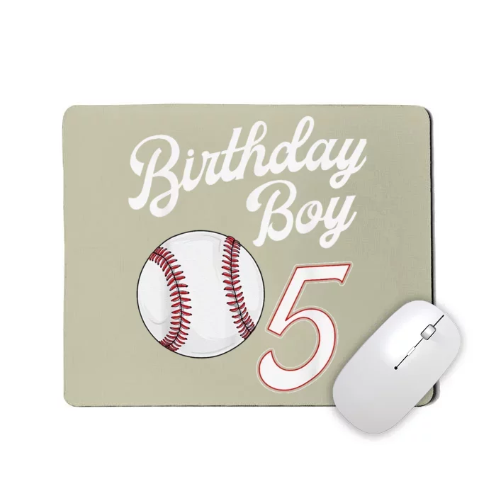 5th Birthday Baseball Big Number Five 5 Year Old Cute Mousepad