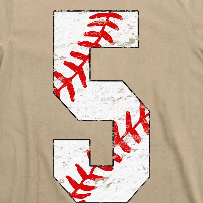 5th Birthday Baseball Big Number Five 5 Year Old Funny Gift T-Shirt