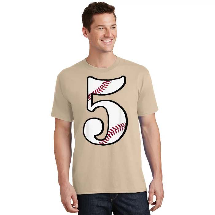 5th Birthday Baseball Big Number Five 5 Year Old Funny T-Shirt