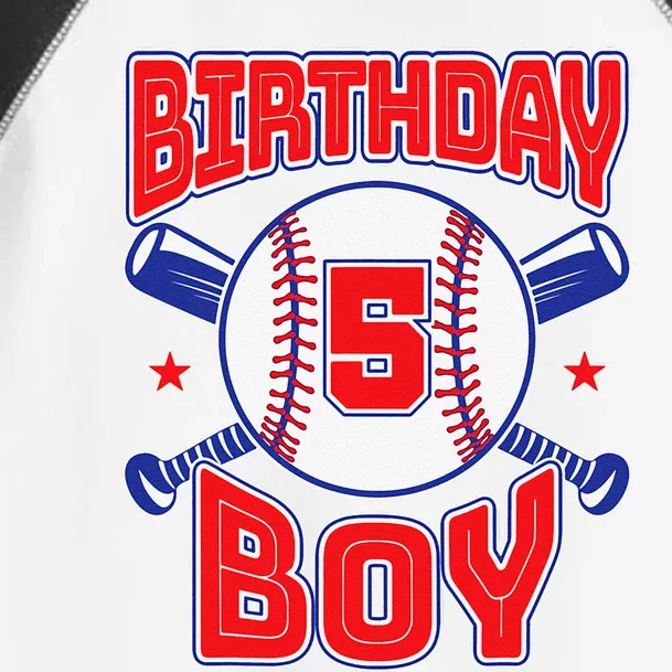 5th Birthday Baseball Big Number Five 5 Year Old Toddler Fine Jersey T-Shirt