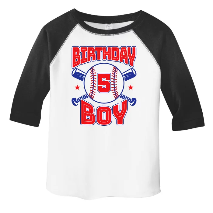 5th Birthday Baseball Big Number Five 5 Year Old Toddler Fine Jersey T-Shirt