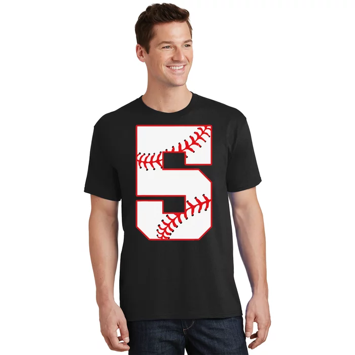 5th Birthday Baseball Big Number Five 5 Year Old T-Shirt