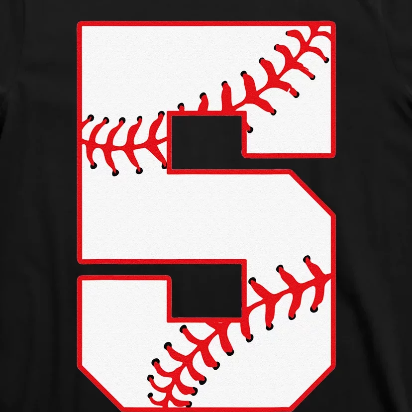 5th Birthday Baseball Big Number Five 5 Year Old T-Shirt