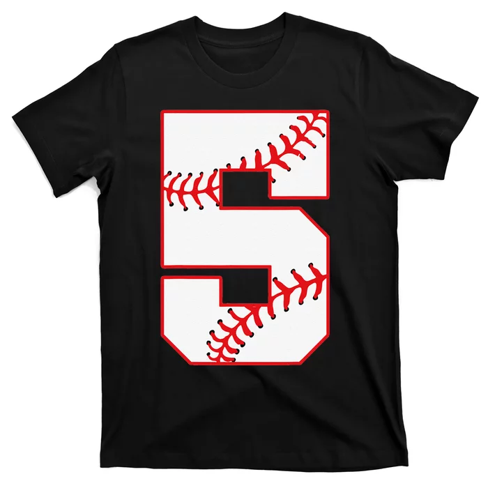 5th Birthday Baseball Big Number Five 5 Year Old T-Shirt