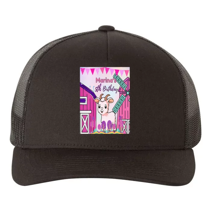 5th Birthday Bash Exploring The Goat Farm Wonderland! Yupoong Adult 5-Panel Trucker Hat