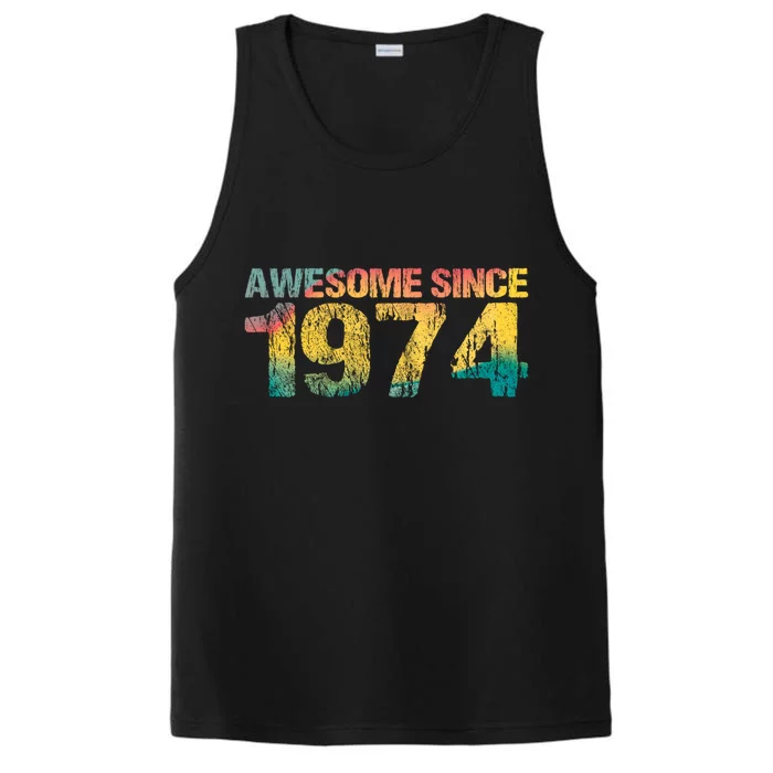 50th Birthday Born 1974 Gift Awesome Since 1974 Performance Tank