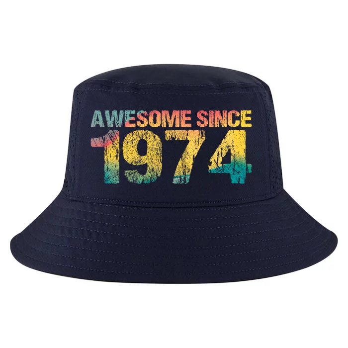 50th Birthday Born 1974 Gift Awesome Since 1974 Cool Comfort Performance Bucket Hat